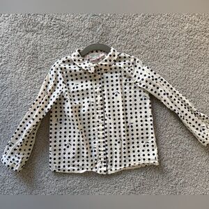 Bonpoint Kids Long Sleeve Shirt - White and Navy